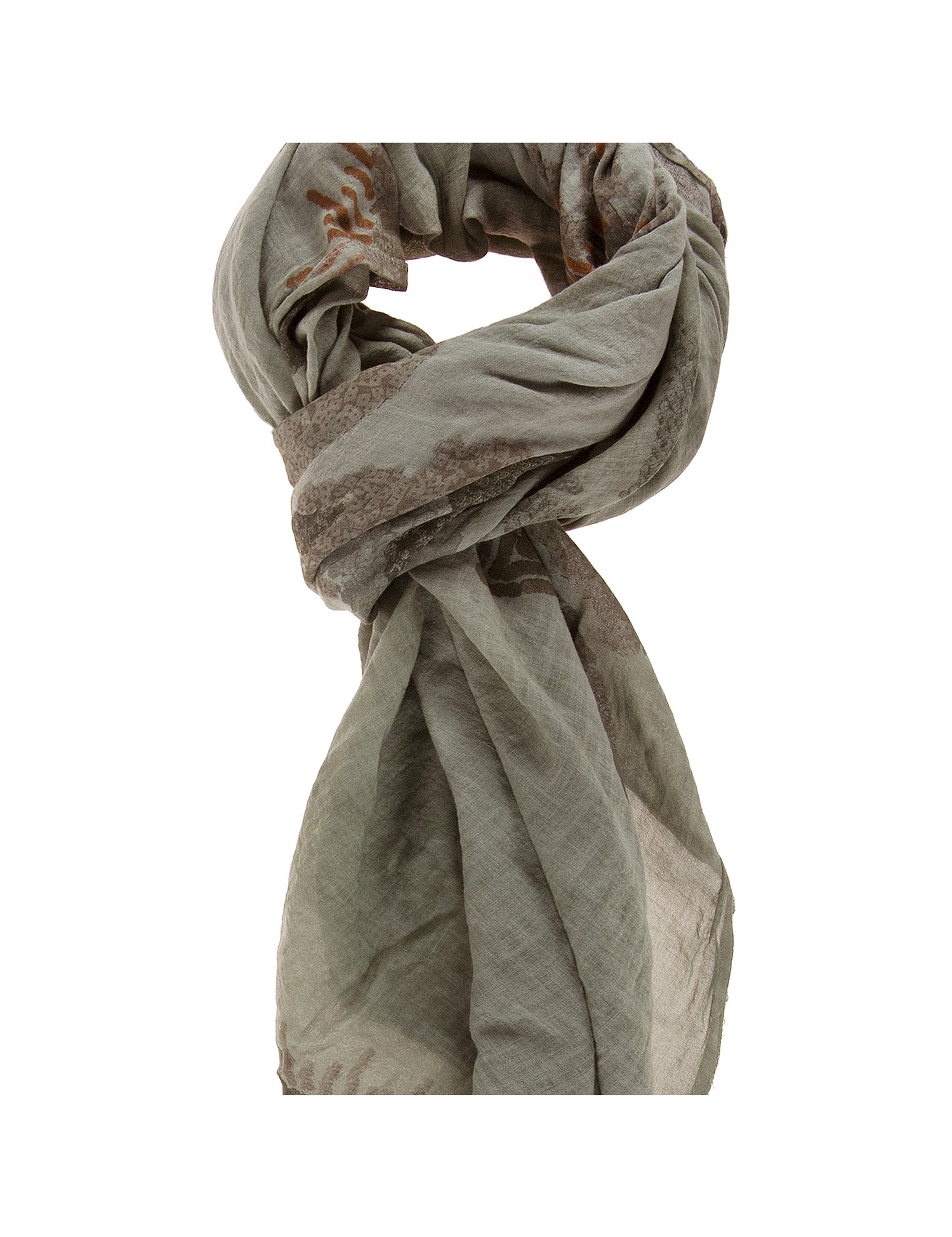 Cotone e Seta L2007-VERDE Foulard unisex Smeralda Gave Lux