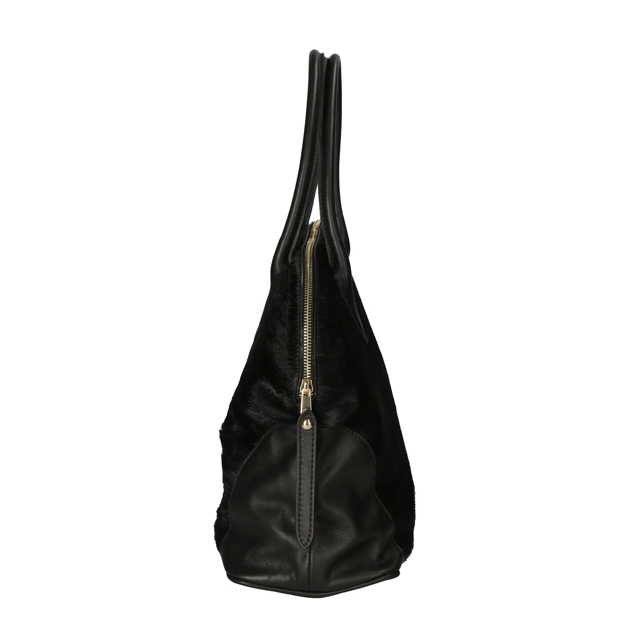 Borsa a mano da donna Vera pelle e calfhair MYB-8027-FW-NERO My Best Bag