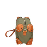 Borsa a tracolla da donna Vera pelle e cotone MYB-7016-SS-104 MILITARE My Best Bag