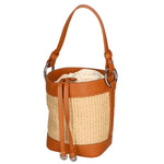 Borsa a secchiello da donna Misto pelle e tessuto MYB-05166-SS-141+S44 CUOIO My Best Bag