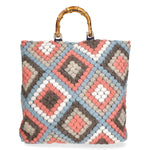 Luana Borsa a mano da donna Lana e vera pelle 04466-CIELO Gave Lux