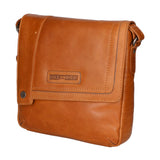 Borsa a tracolla uomo in vera pelle RFID HILB-3336-CUOIO Hill Burry