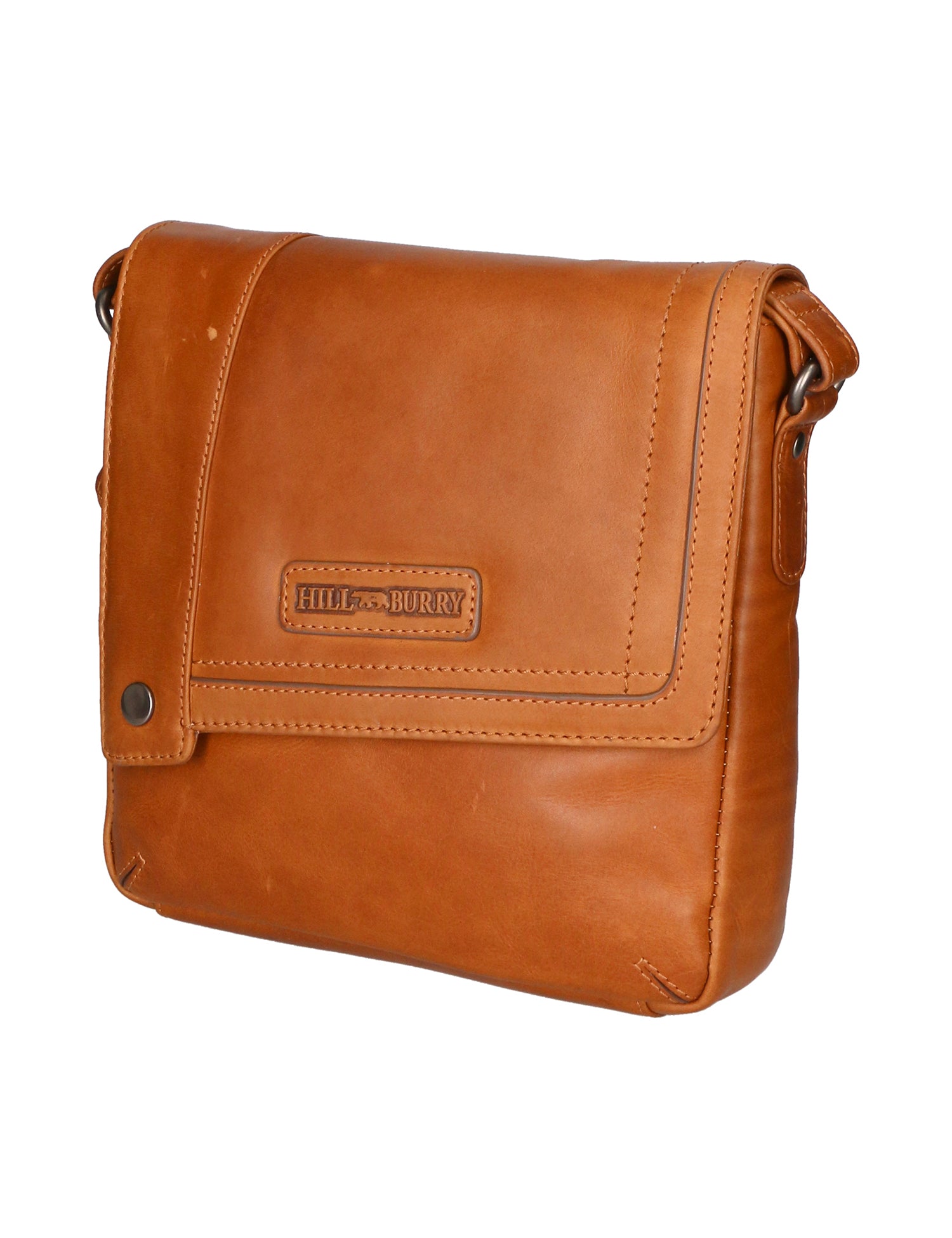 Borsa a tracolla uomo in vera pelle RFID HILB-3336-CUOIO Hill Burry
