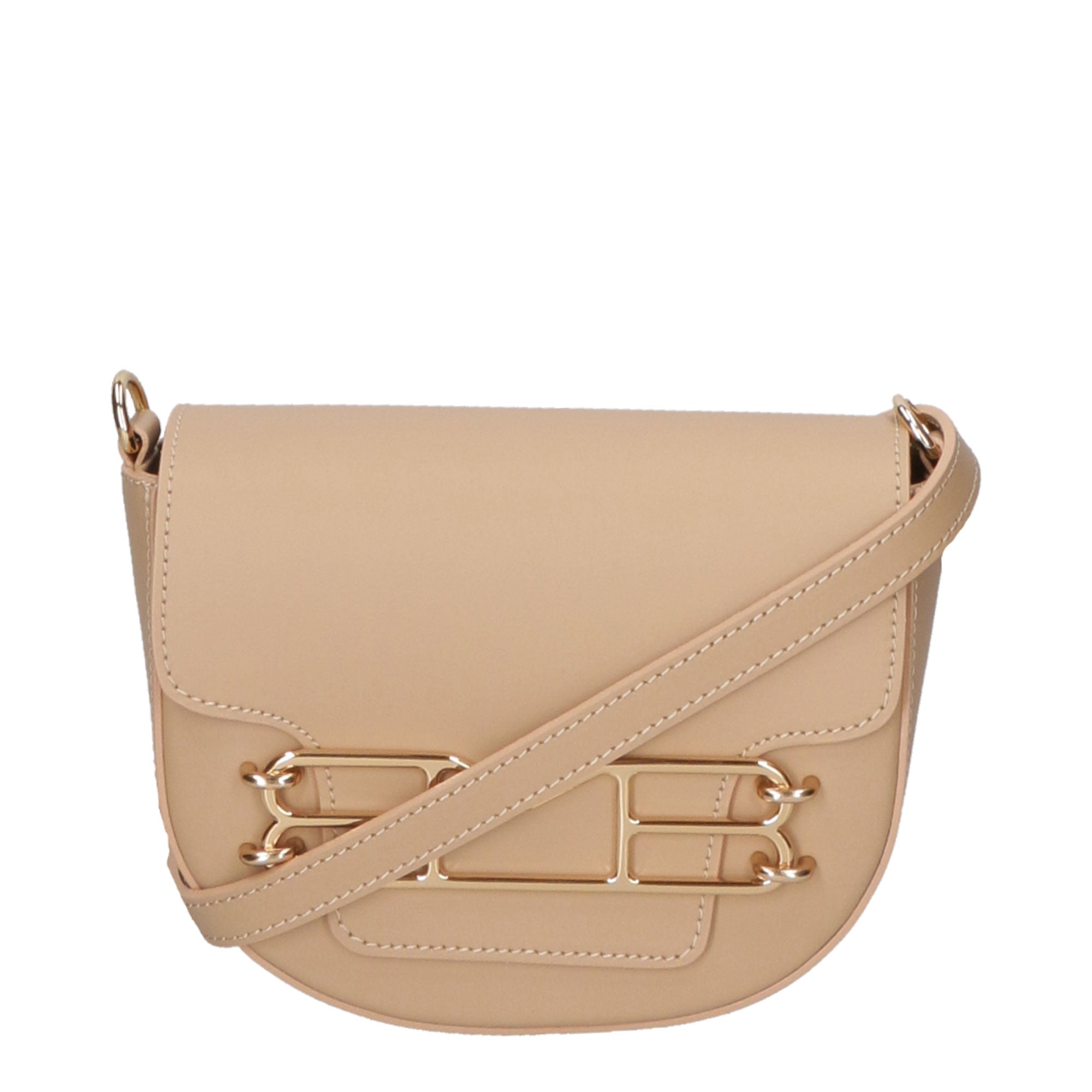 Borsa a tracolla da donna 100% pelle MYB-8009-FW-L210 NUDE My Best Bag