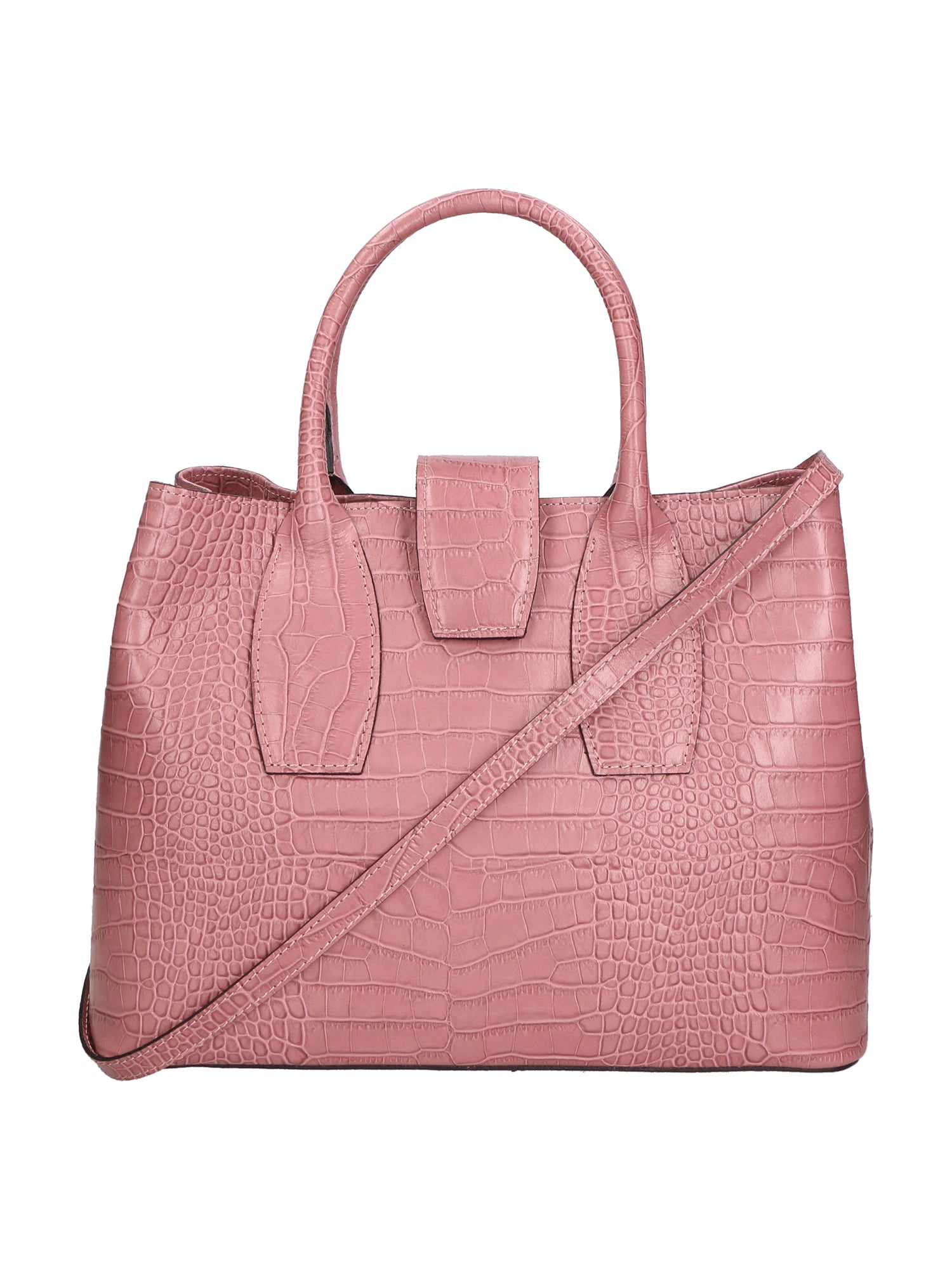 Letizia Borsa a mano da donna Pelle stampata croco 06542-ROSA ANTICO Gave Lux