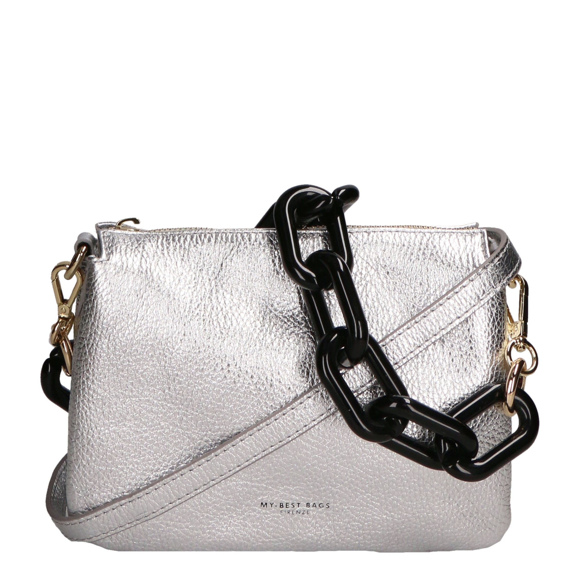 Borsa a tracolla da donna Vera pelle MYB-7024-SS-DL1 SILVER My Best Bag