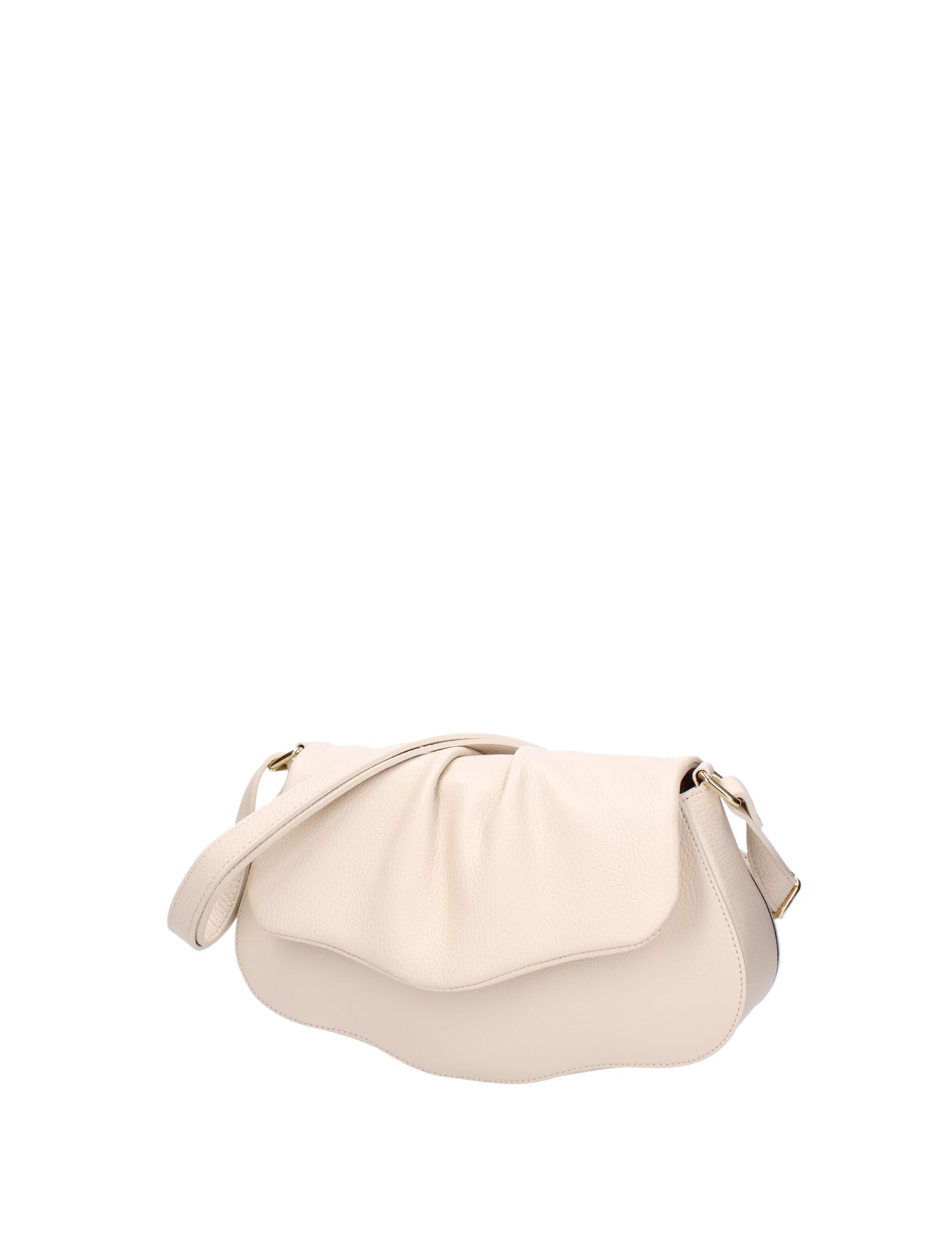 Borsa a spalla da donna Vera pelle 07152-D37 LATTE Viola Castellani