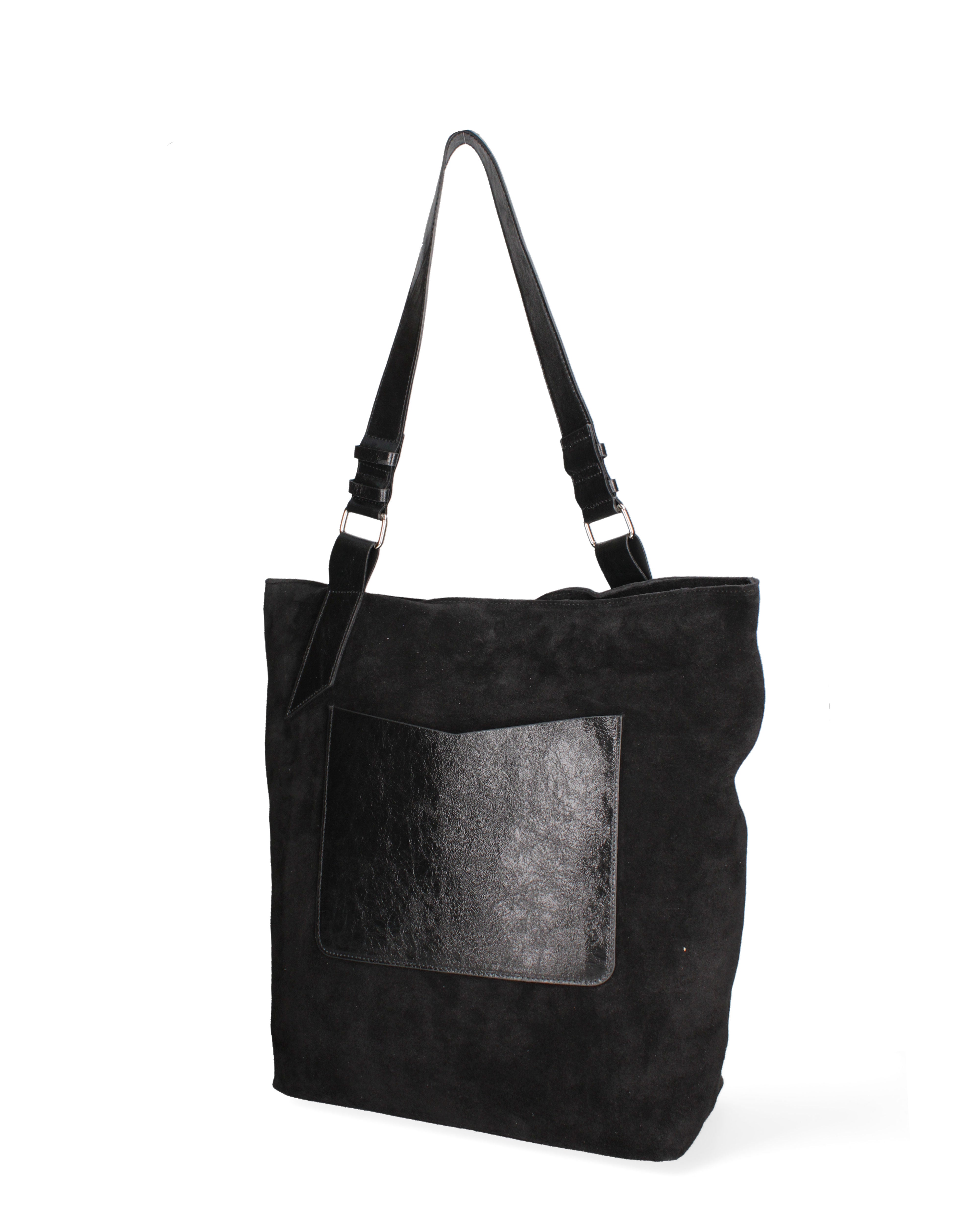 Borsa a spalla da donna Vera pelle 07312-NERO+L022 Roberta Rossi
