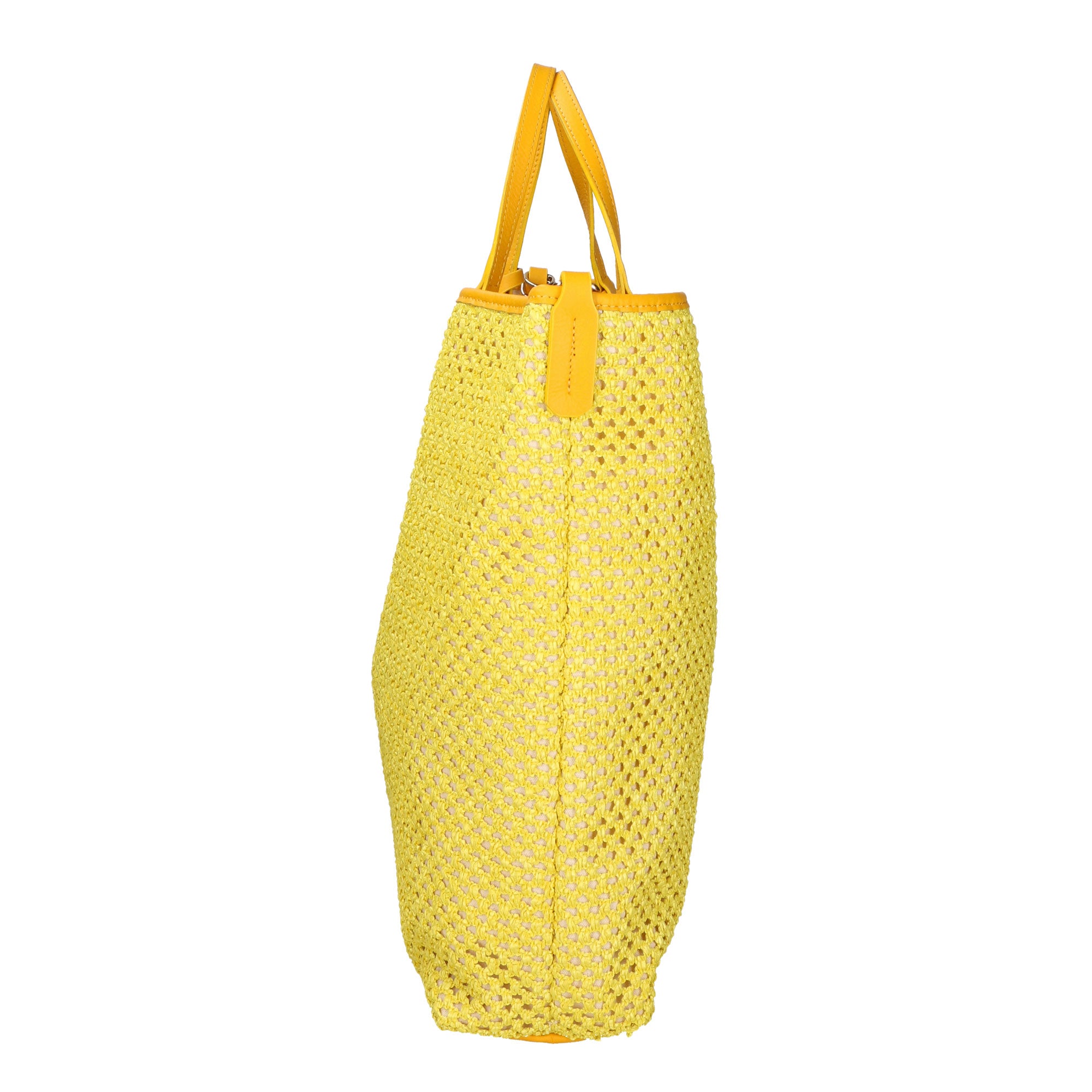 Borsa a mano da donna Paglia e pelle MYB-7027-SS-GIALLO My Best Bag
