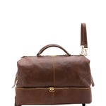 Borsa da viaggio unisex in vera pelle Made in Italy 4084-TESTA DI MORO Alessia Firenze