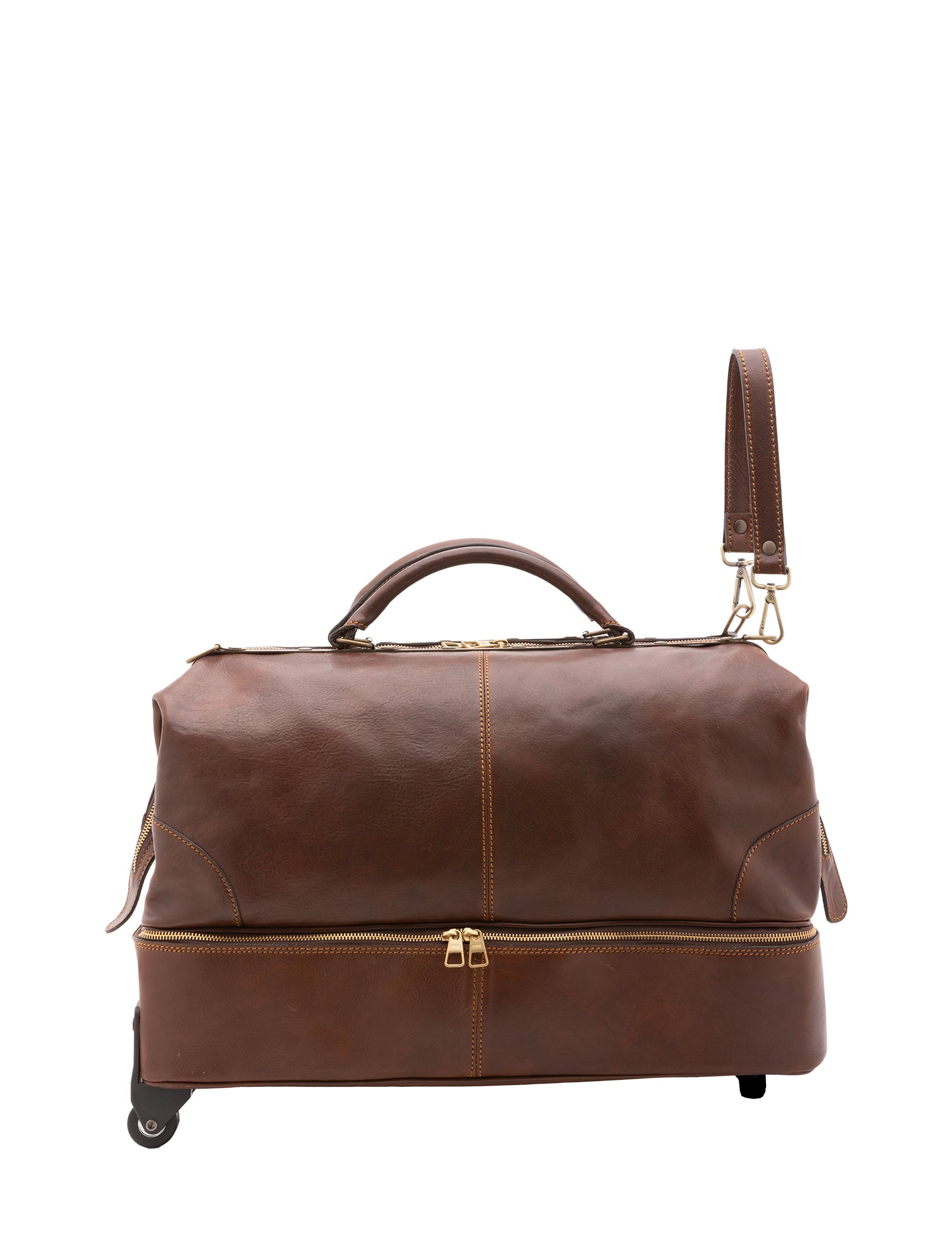 Borsa da viaggio unisex in vera pelle Made in Italy 4084-TESTA DI MORO Alessia Firenze