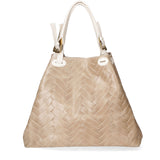 Crystalline Chic Borsa a spalla da donna Vera pelle 03631-004 TAUPE Chiara Ferretti