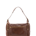 Borsa da viaggio unisex in vera pelle 100% cotone 4037-TESTA DI MORO Alessia Firenze