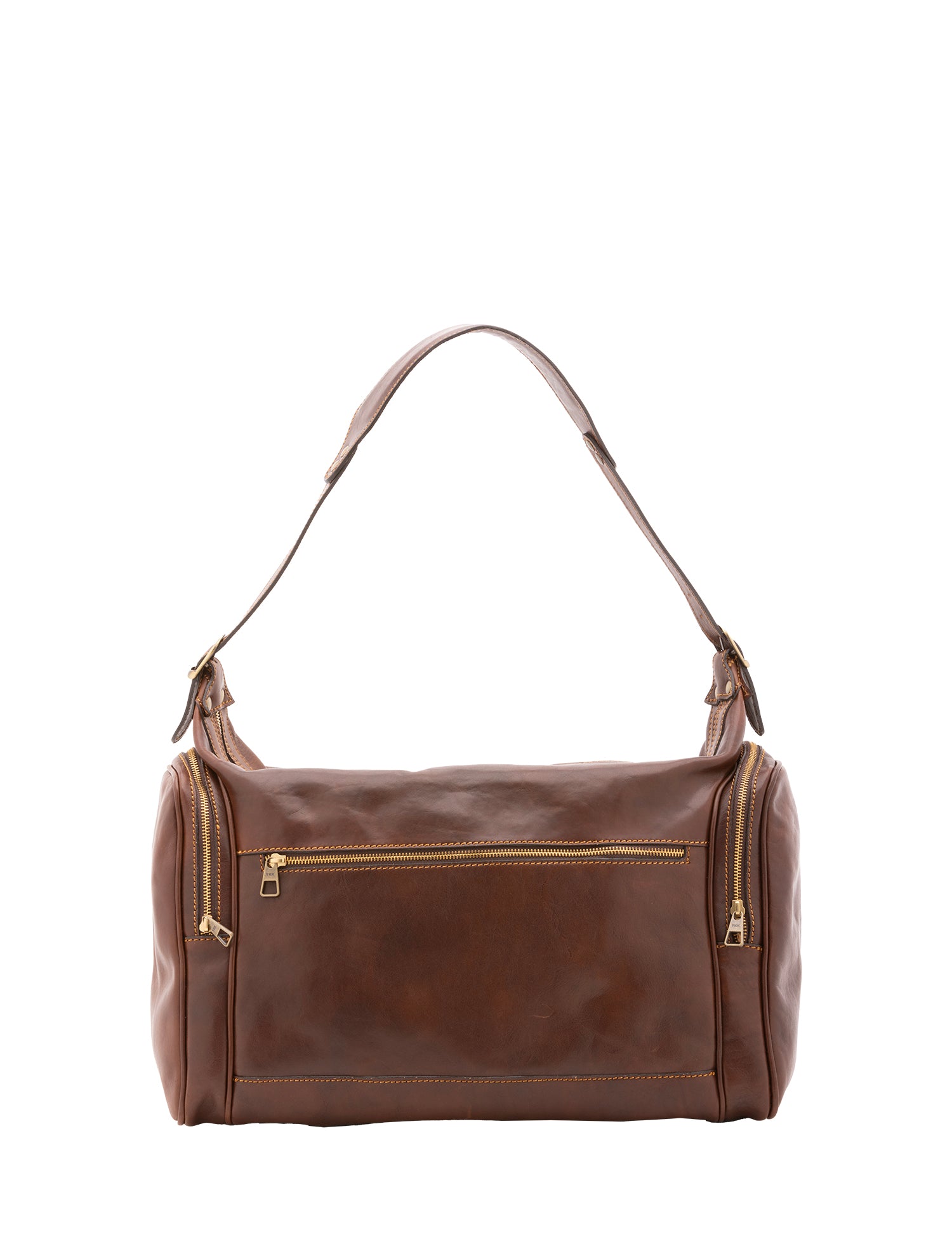 Borsa da viaggio unisex in vera pelle 100% cotone 4037-TESTA DI MORO Alessia Firenze