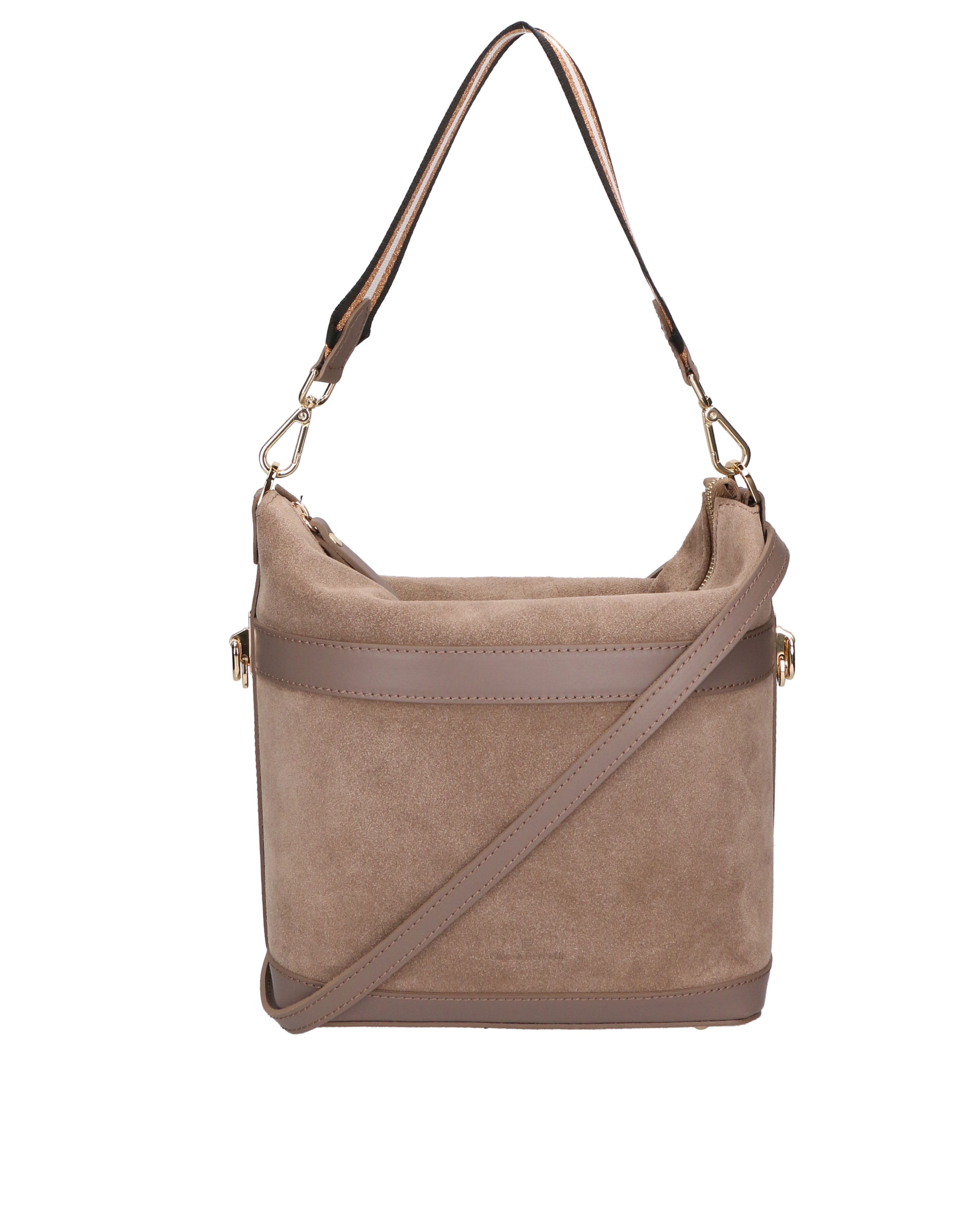 Vera pelle 04163-L134 TAUPE SCURO +SC11 TAUPE SCURO Borsa a spalla da donna Elowen Ultra Chiara Ferretti