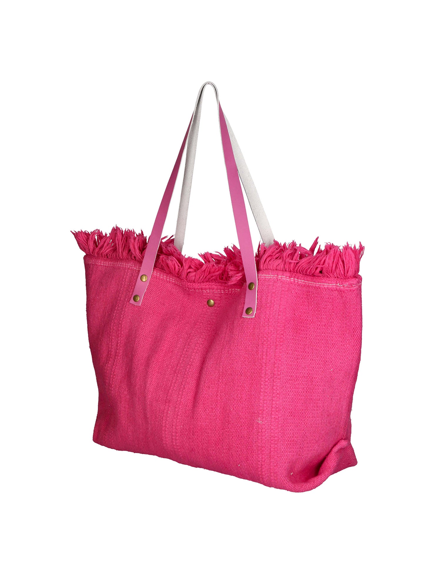 Agnese Borsa Shopper da donna Cotone e pelle 04649-D02 FUXIA FUCHSIA Gave Lux