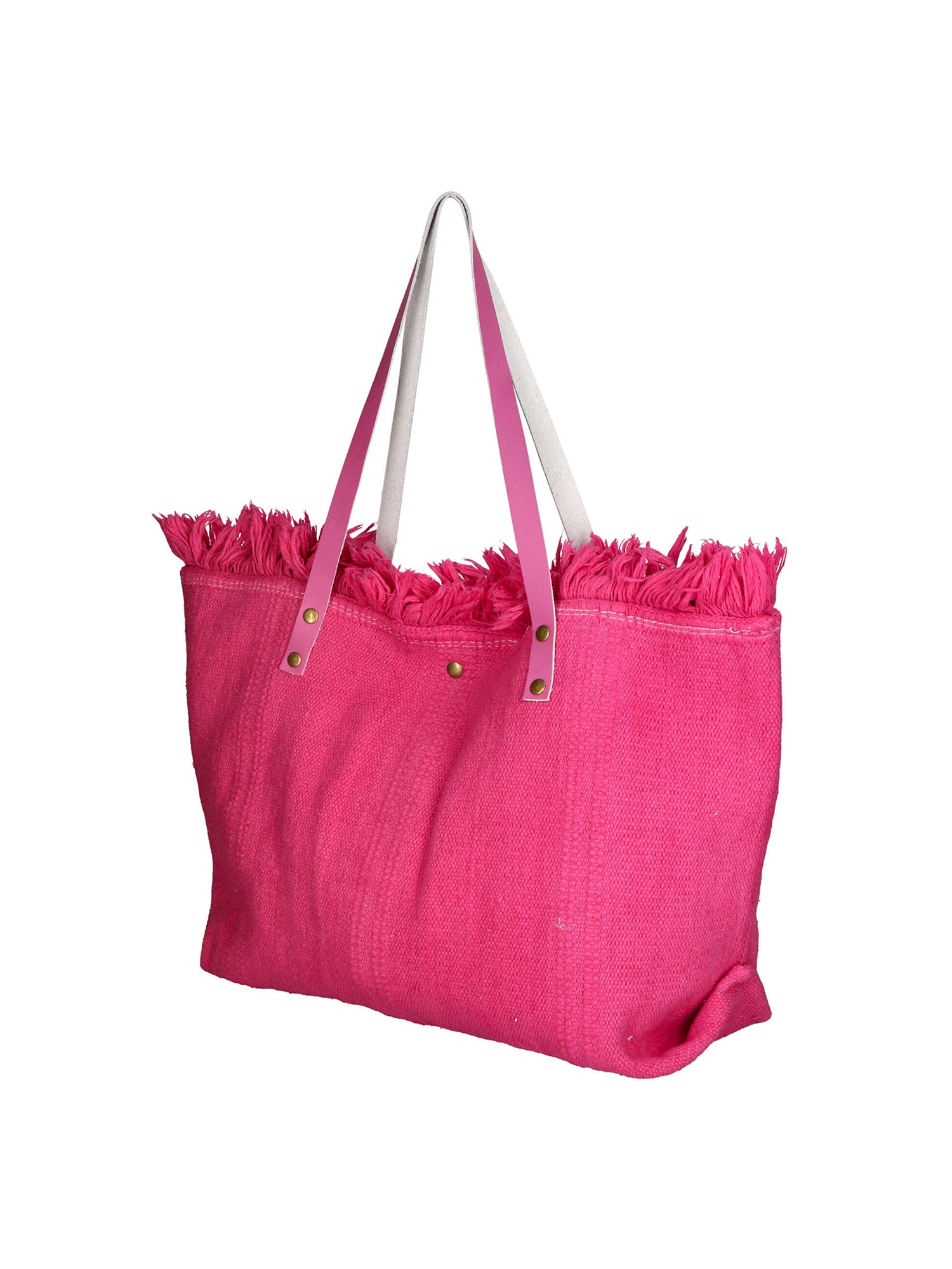 Agnese Borsa Shopper da donna Cotone e pelle 04649-D02 FUXIA FUCHSIA Gave Lux