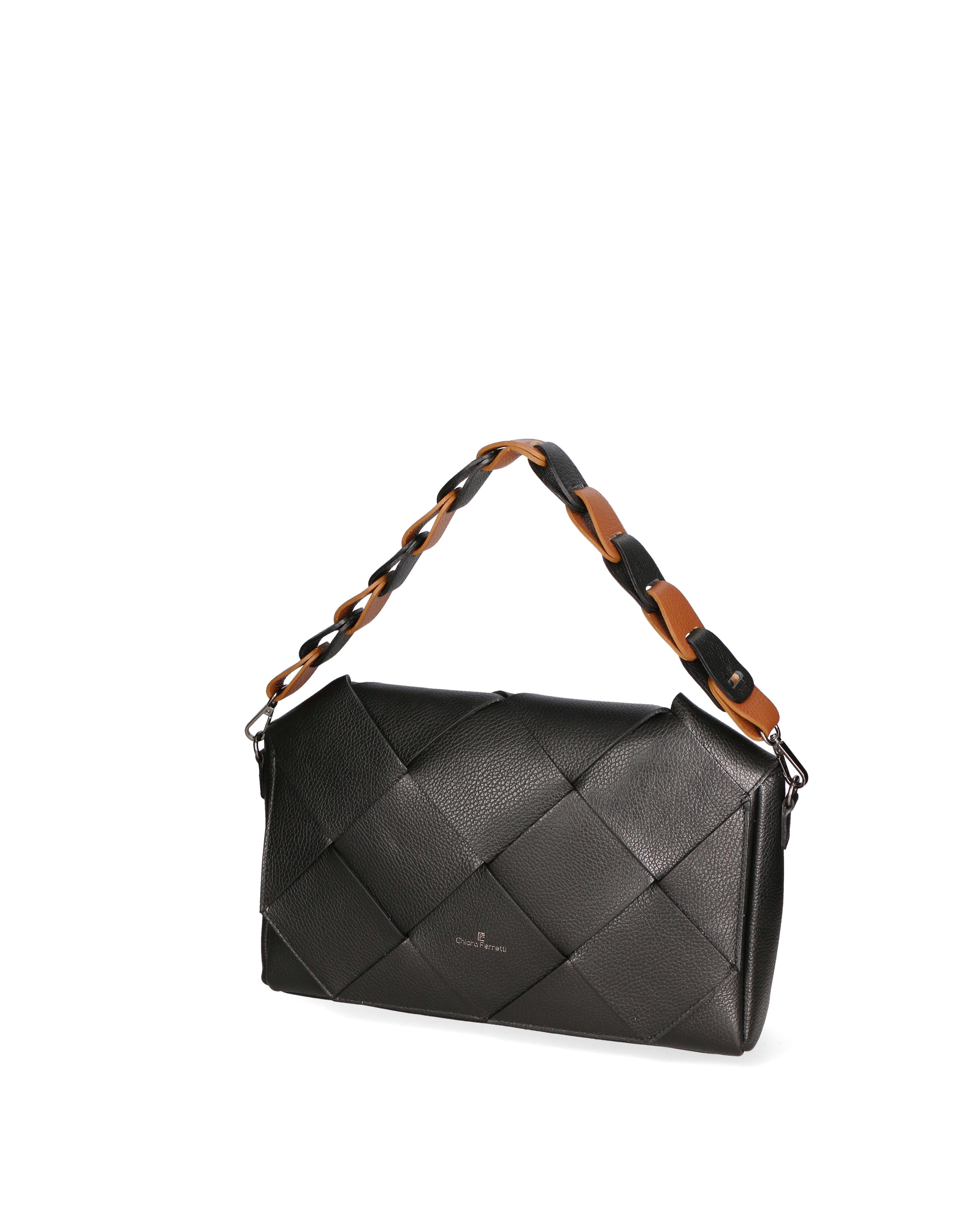 Valenza Ultra Borsa a spalla da donna Vera pelle 04155-D28 NERO Chiara Ferretti