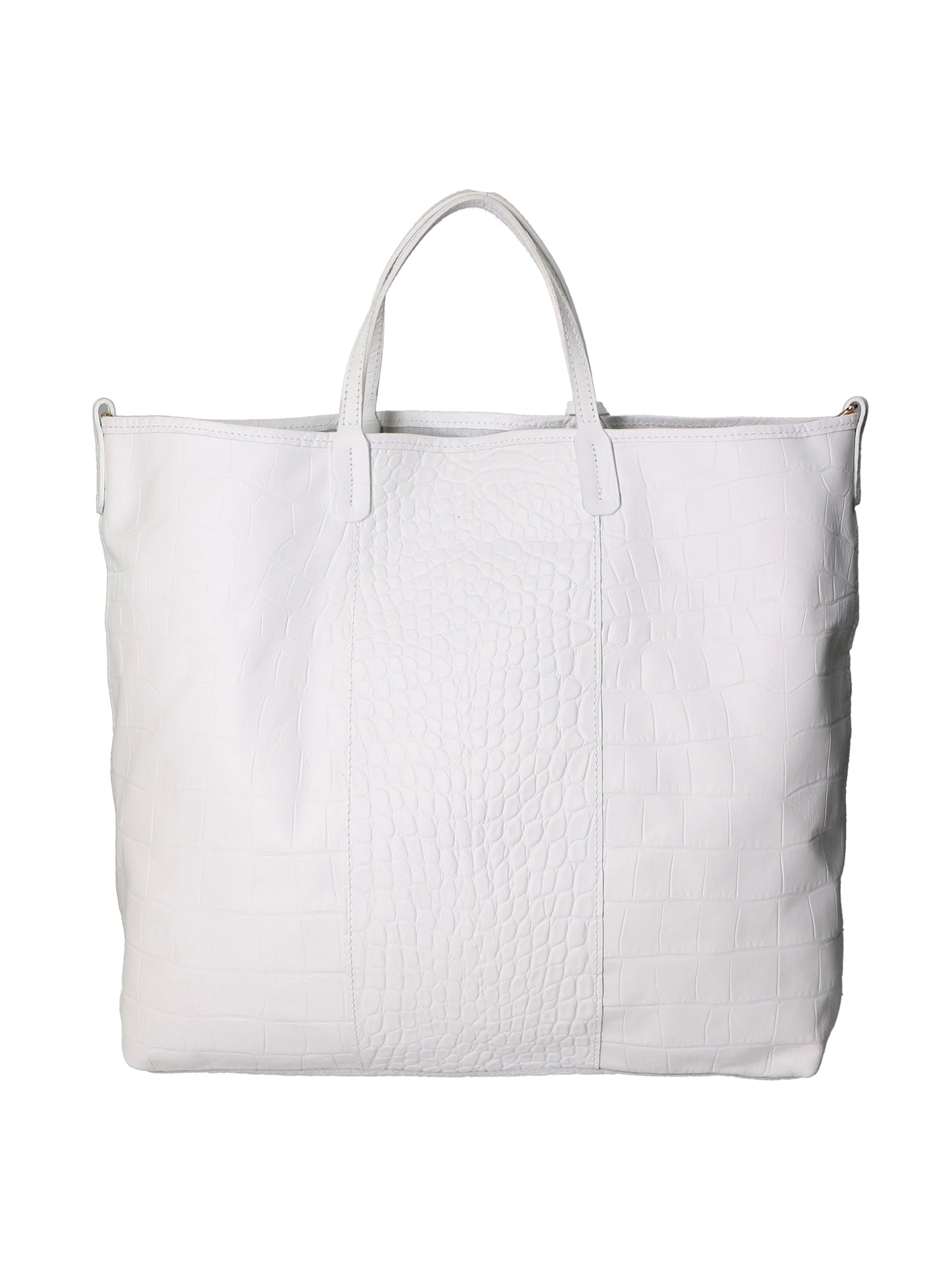 Borsa a mano da donna Vera pelle stampata coccodrillo MYB-7043-SS-S01 BIANCO My Best Bag