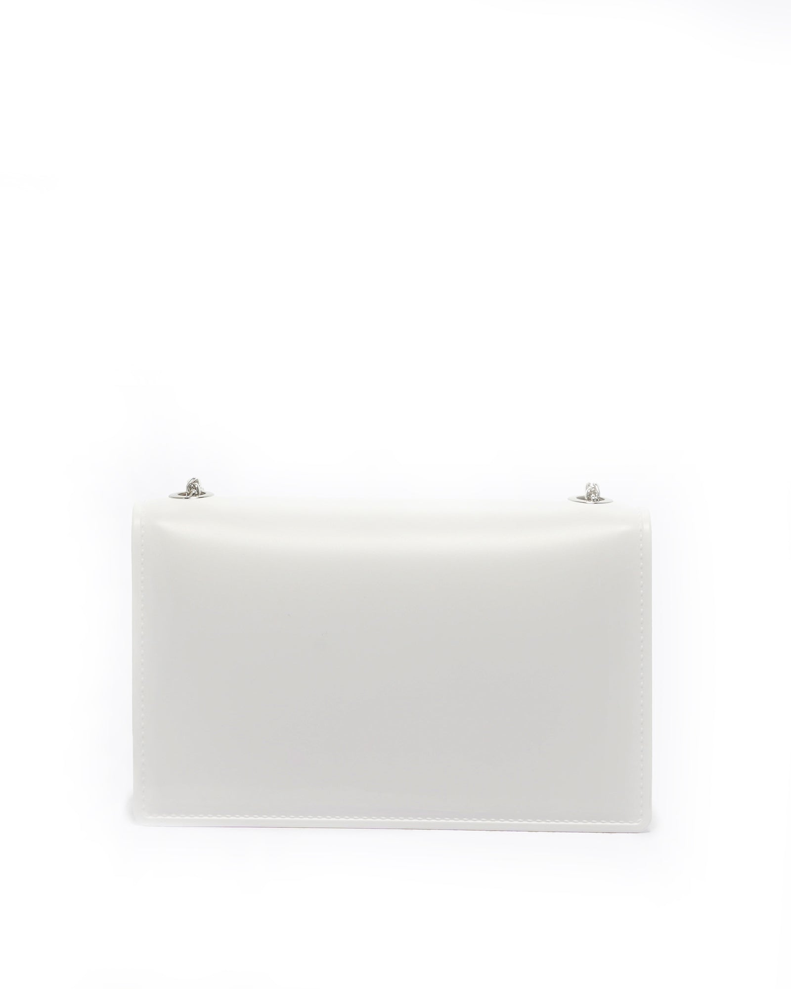 Borsa a mano da donna 100% Pvc FLAT SUPERMEE M-WHITE + SILVER Marc Ellis