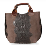 Eufemia Borsa a spalla da donna Pelle Croco Stampata 9007 1-T.MORO Gave Lux