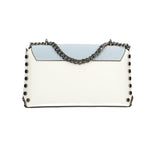 Vera pelle 8641-BIANCO+CIELO Borsa a tracolla da donna Evanthe Pro Gave Lux
