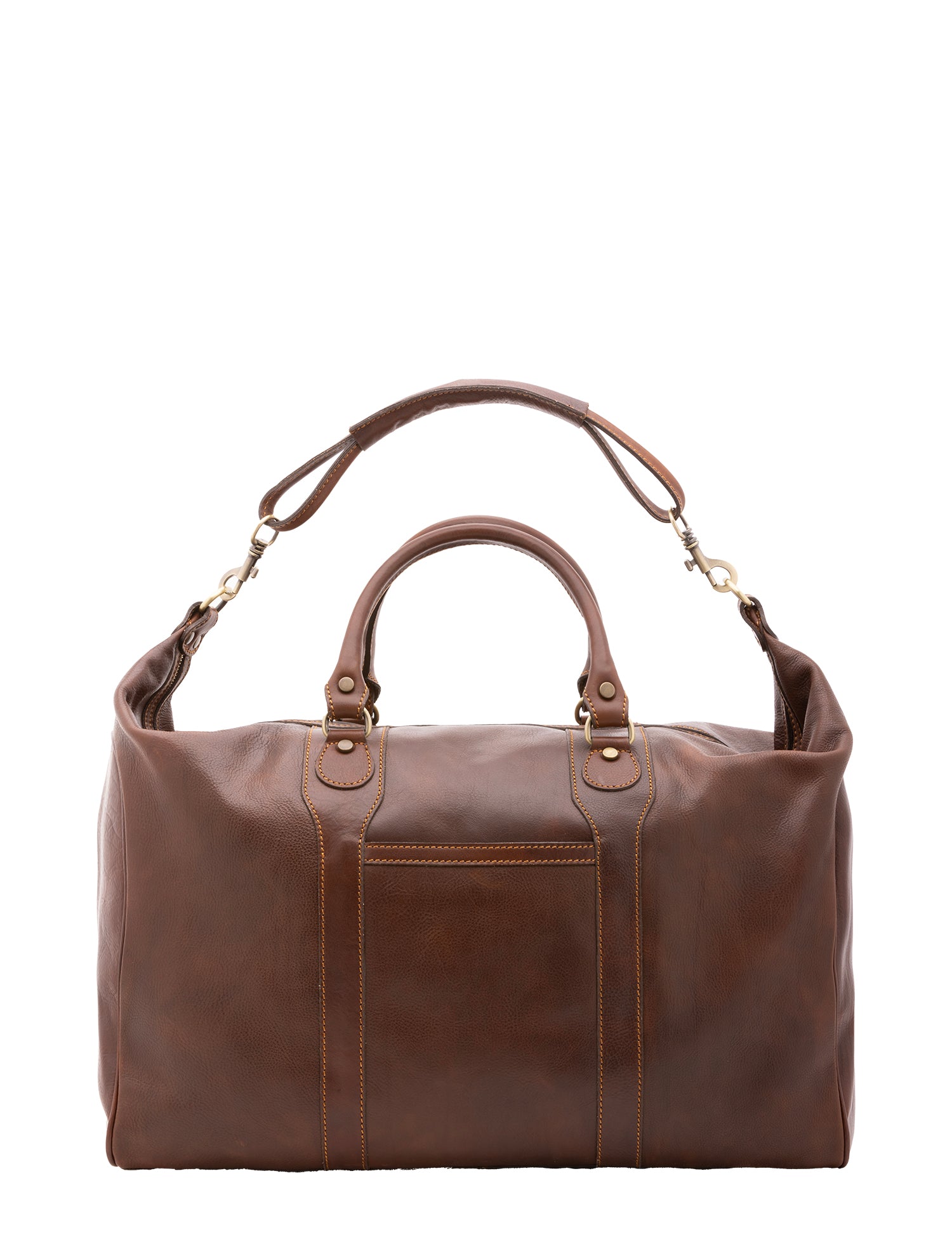 Borsa da viaggio unisex in vera pelle 100% cotone 4046-TESTA DI MORO Alessia Firenze
