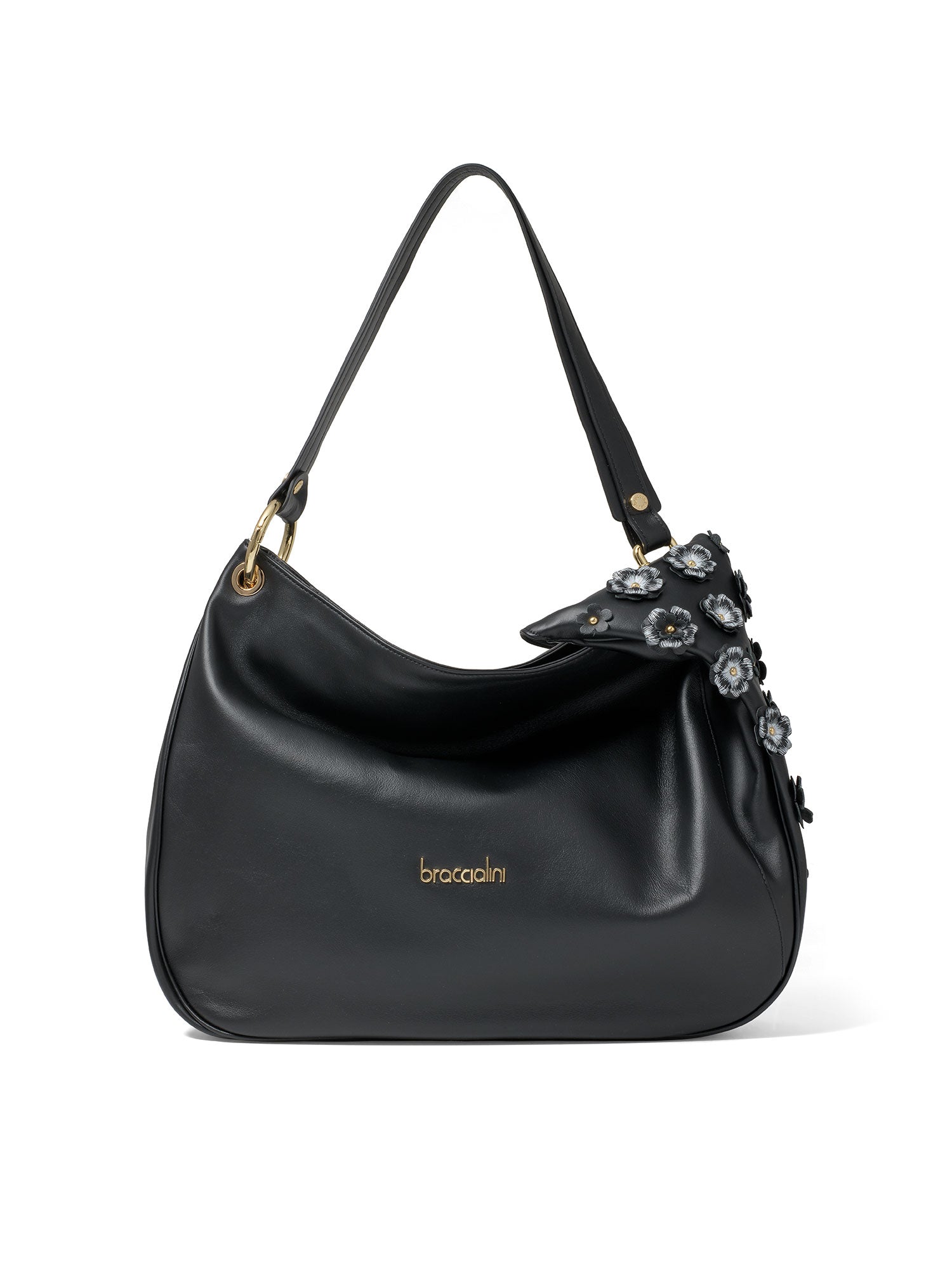 Elowen Plus Borsa a spalla da donna Vera pelle B17242-NERO Braccialini