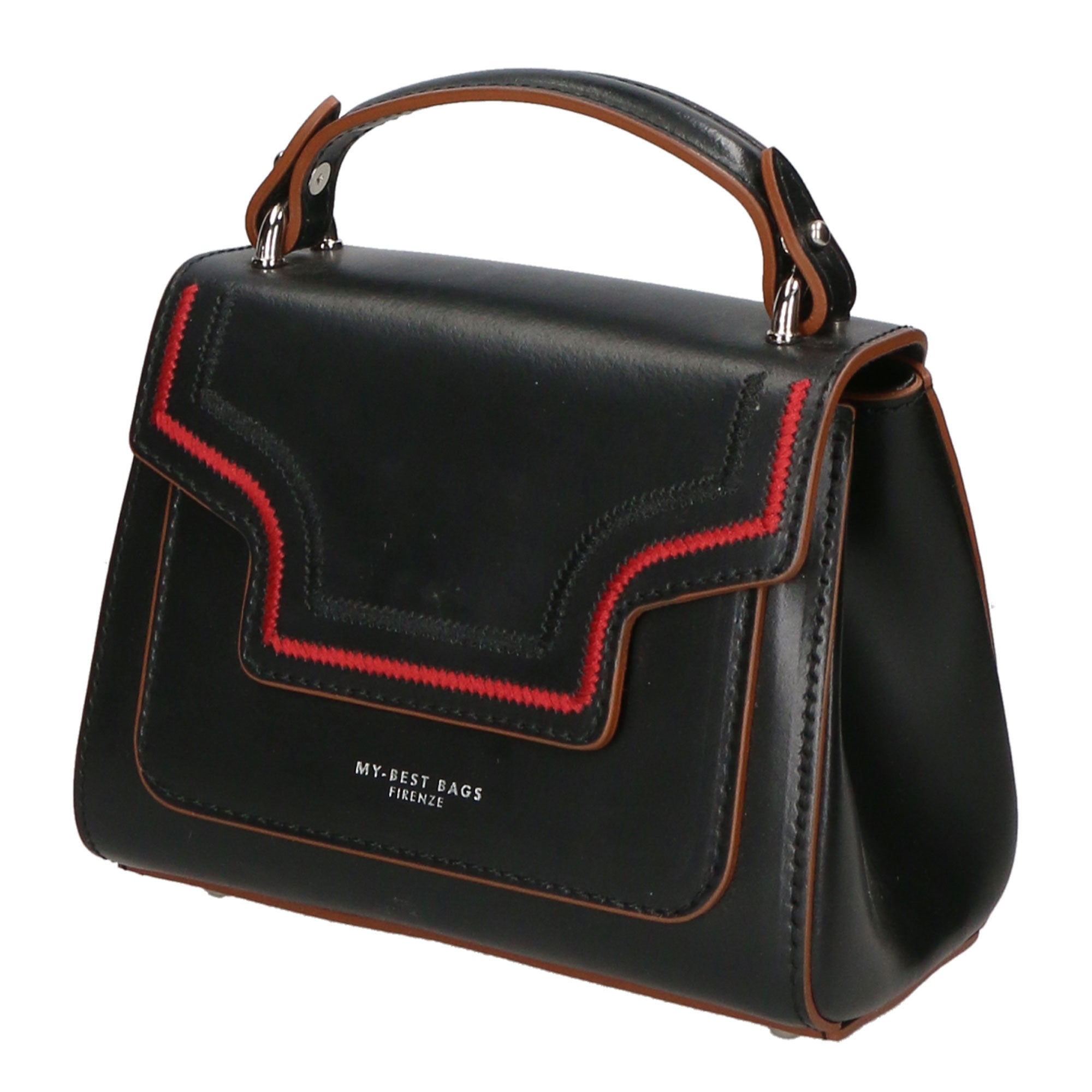 Borsa a mano da donna Vera pelle Ruga Made in Italy MYB-6001-FW-C99 NERO My Best Bag