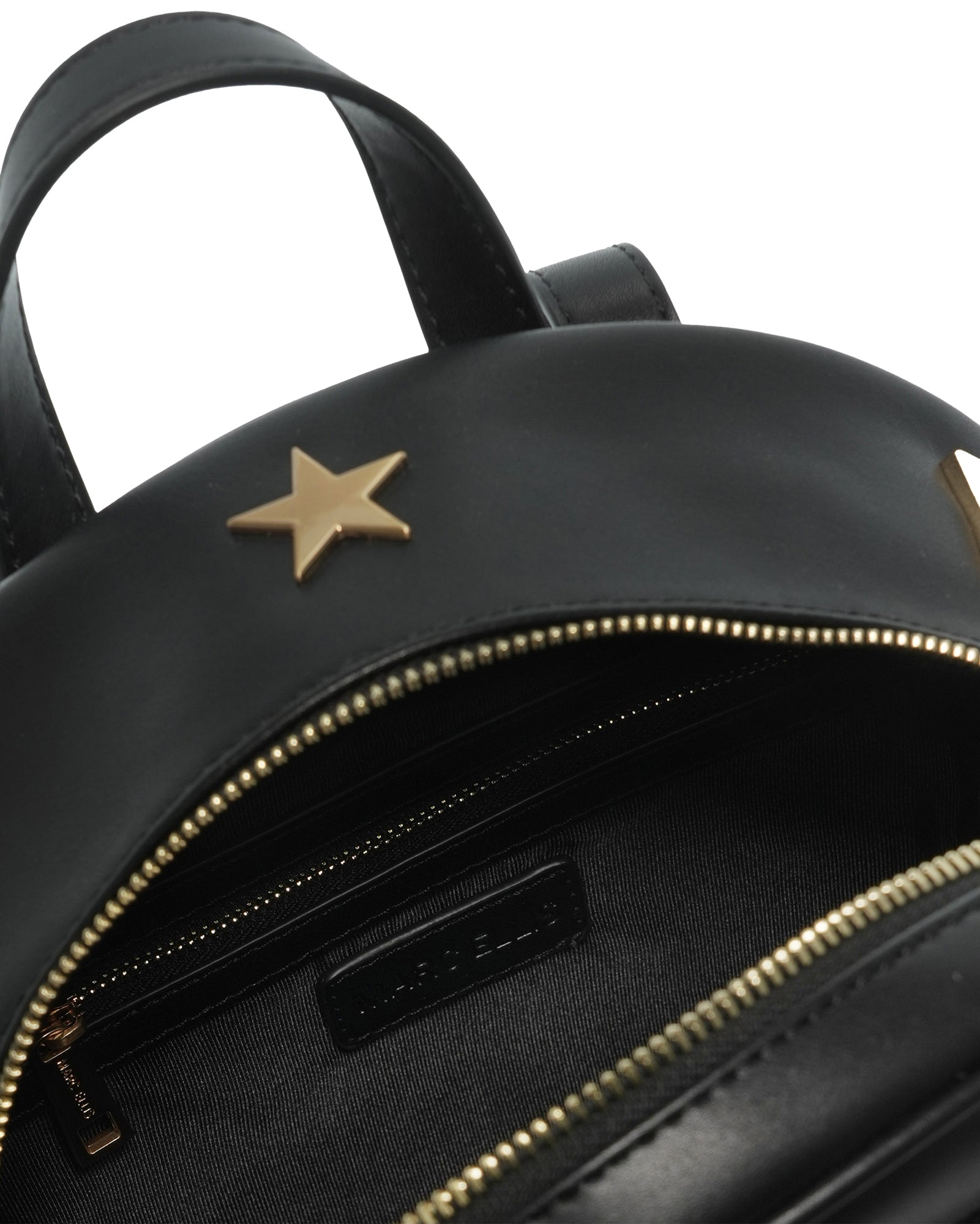 Zaino da donna in poliuretano Vegan LISA-MACRO-BLACK-BRUSH GOLD Marc Ellis