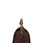 Borsa da viaggio unisex in vera pelle 100% cotone 4563-TESTA DI MORO Alessia Firenze