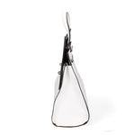 Arancia Borsa a mano da donna 100% pelle 8969-BIANCO+NERO Gave Lux