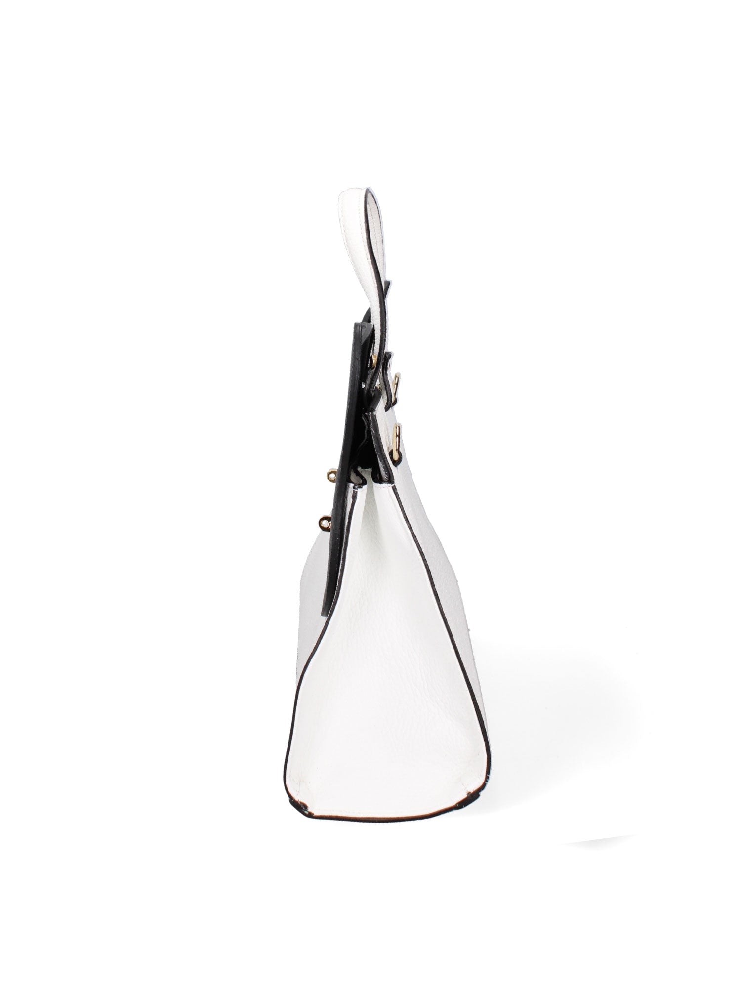 Arancia Borsa a mano da donna 100% pelle 8969-BIANCO+NERO Gave Lux