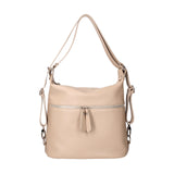 Women's White Convertible Shoulder Bag in Genuine Leather Made in Italy 30x26x9 cm