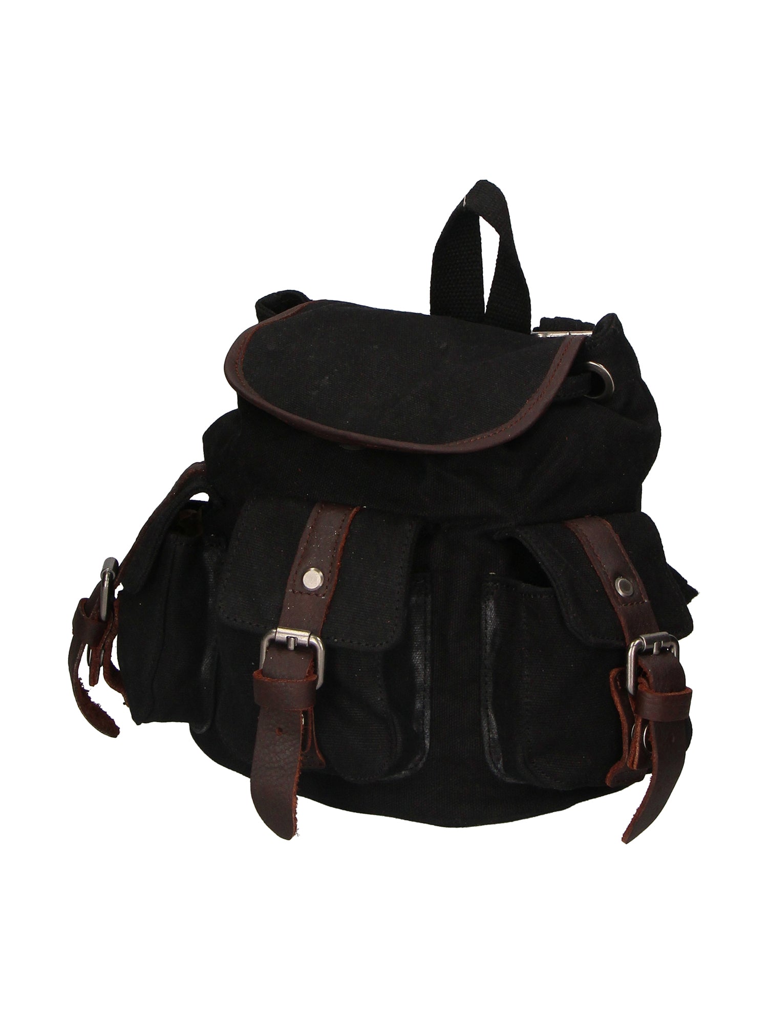 Micaela ZG3006-NERO BLACK Zaino unisex in canvas e vera pelle Gave Lux