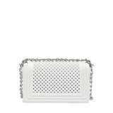 Borsa a mano da donna 100% Pvc FLAT S BALL-OFF BLANC + BRUSH SILVER Marc Ellis