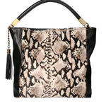 Lyria Elite Borsa a spalla da donna Vera pelle 02090-PITONE BIANCO 008 Chiara Ferretti