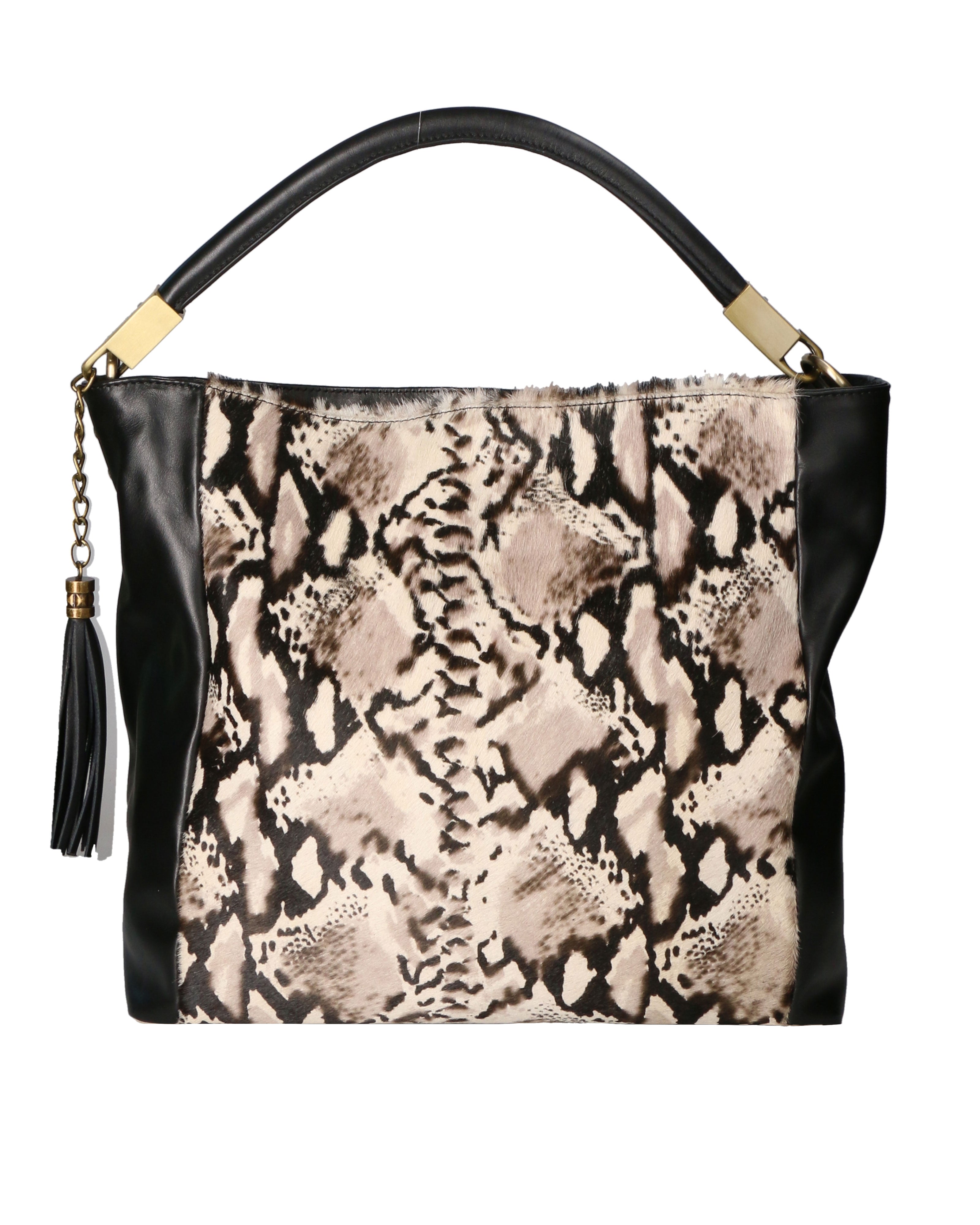 Lyria Elite Borsa a spalla da donna Vera pelle 02090-PITONE BIANCO 008 Chiara Ferretti