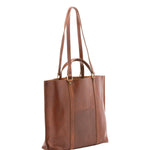 Borsa a spalla unisex in vera pelle Made in Italy 4610-MARRONE Alessia Firenze