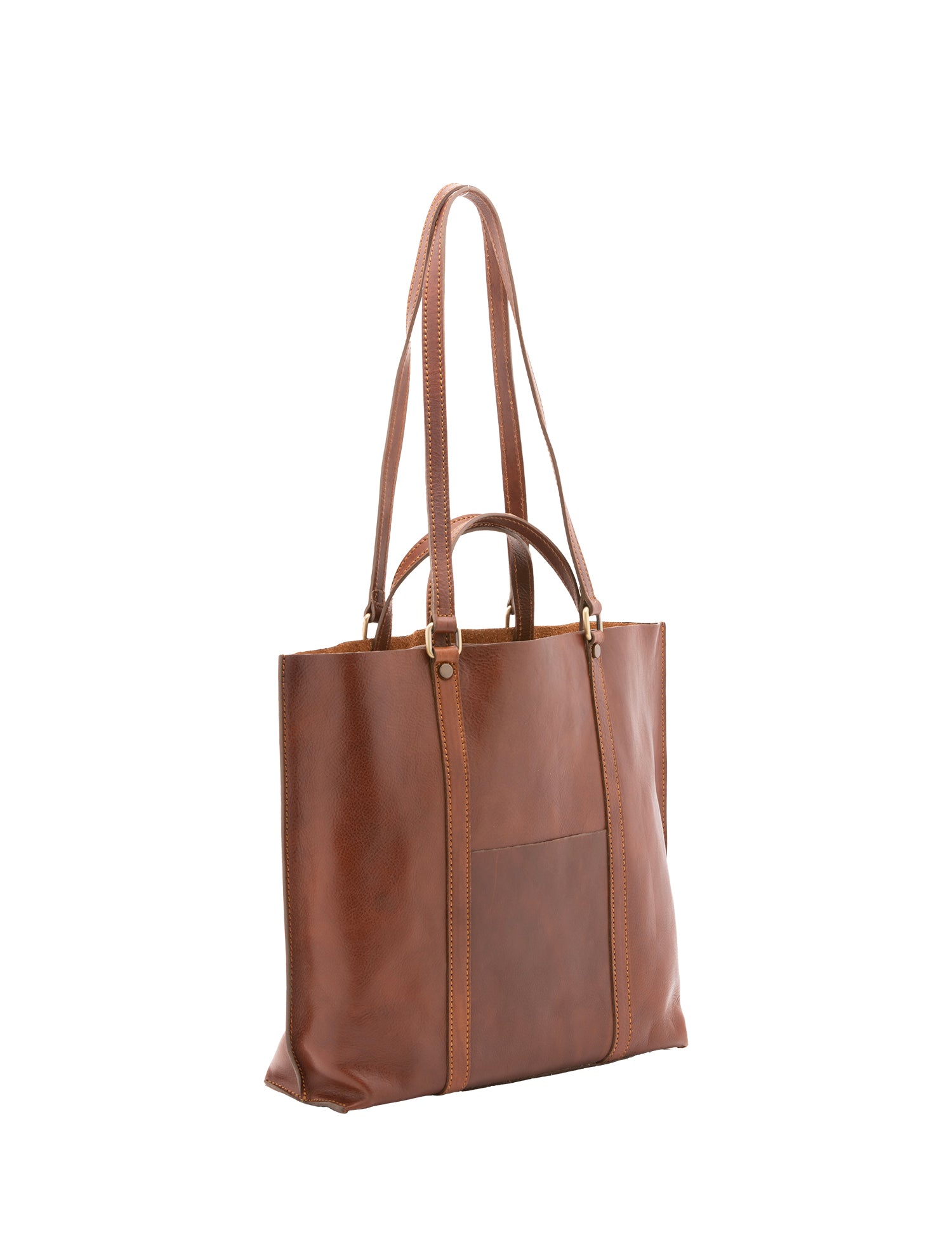 Borsa a spalla unisex in vera pelle Made in Italy 4610-MARRONE Alessia Firenze