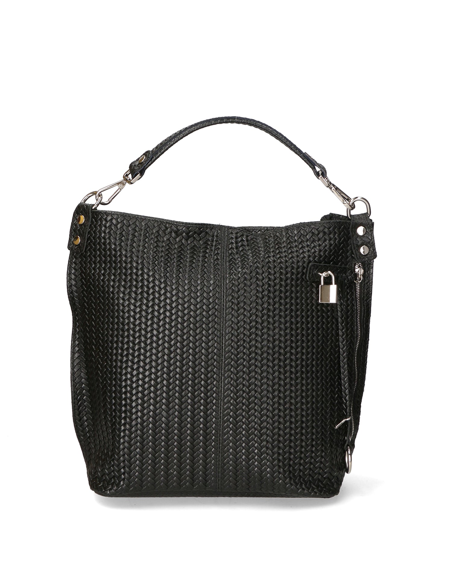 Elga Borsa a spalla da donna Vera pelle 80051-NERO Gave Lux