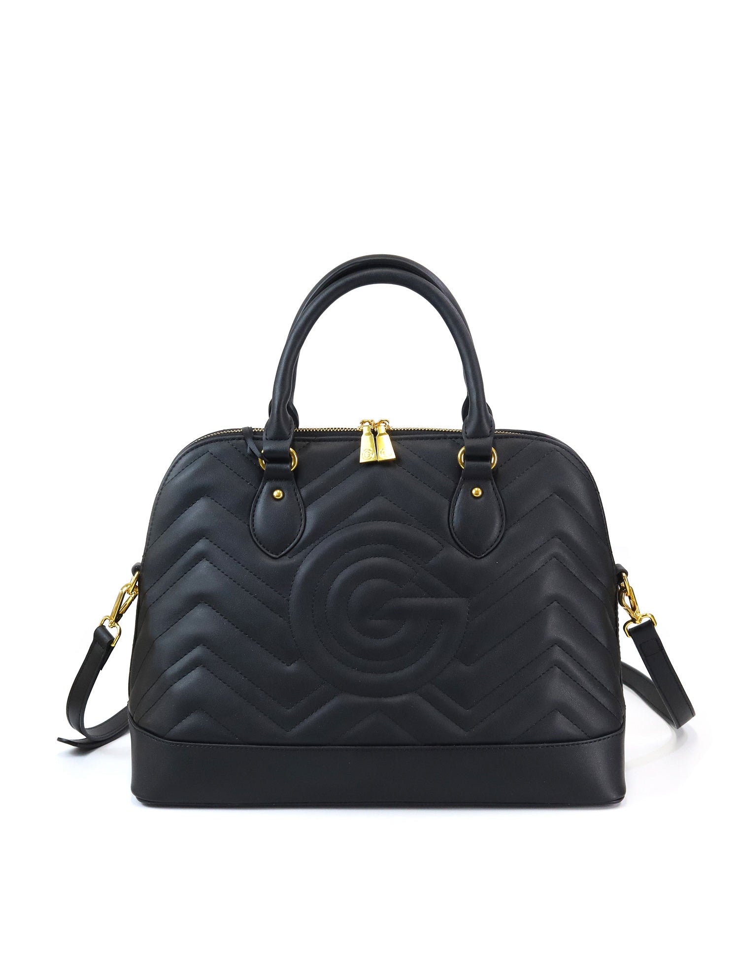 Borsa a mano da donna 100% pelle vegana PU GGB016BLK Gabriella G Firenze