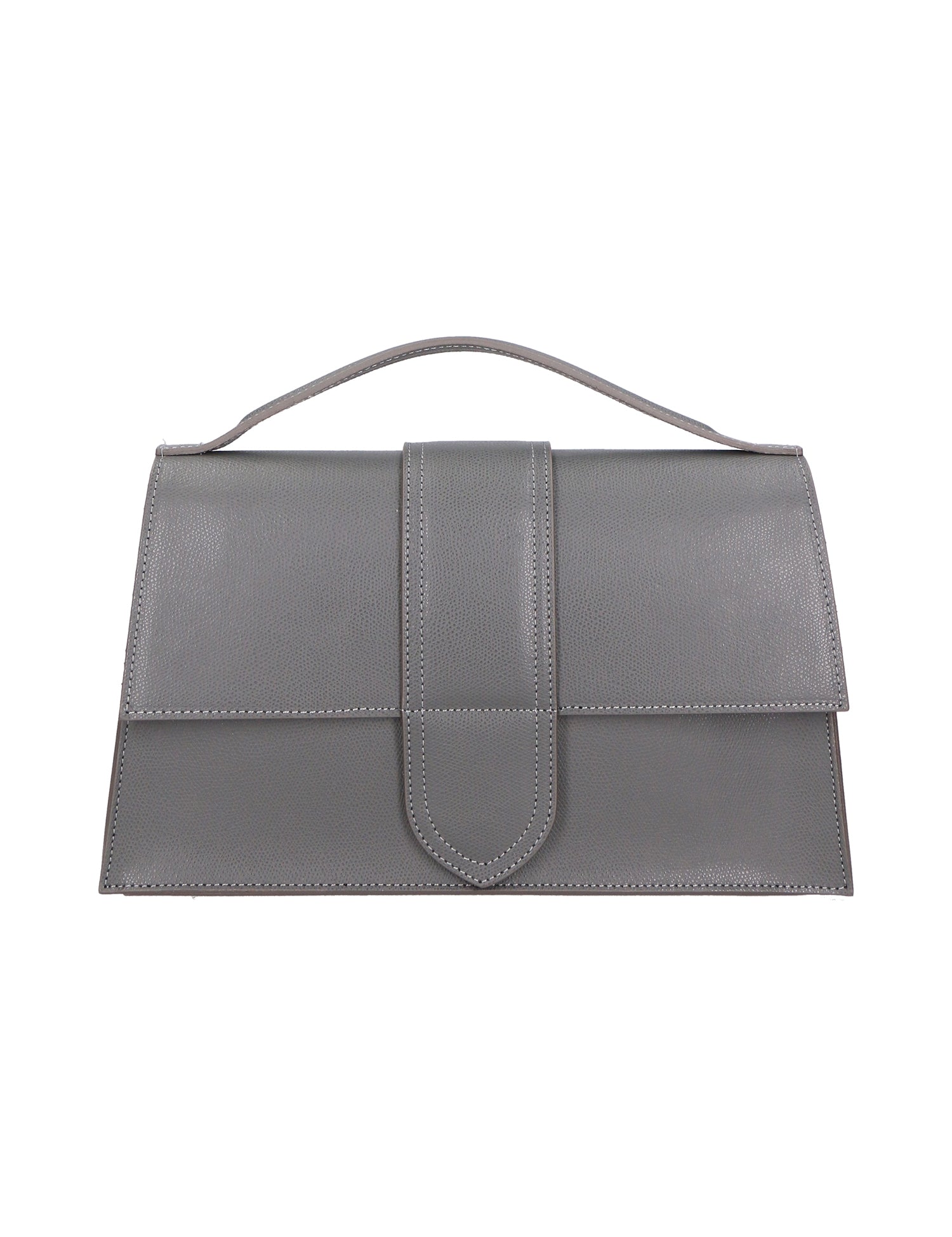 Lina Borsa a Mano in Vera Pelle Grigio Chiara Ferretti