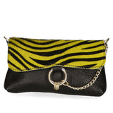 Safira Borsa a mano da donna Vera pelle 04760-ZEBRA GIALLO Gave Lux