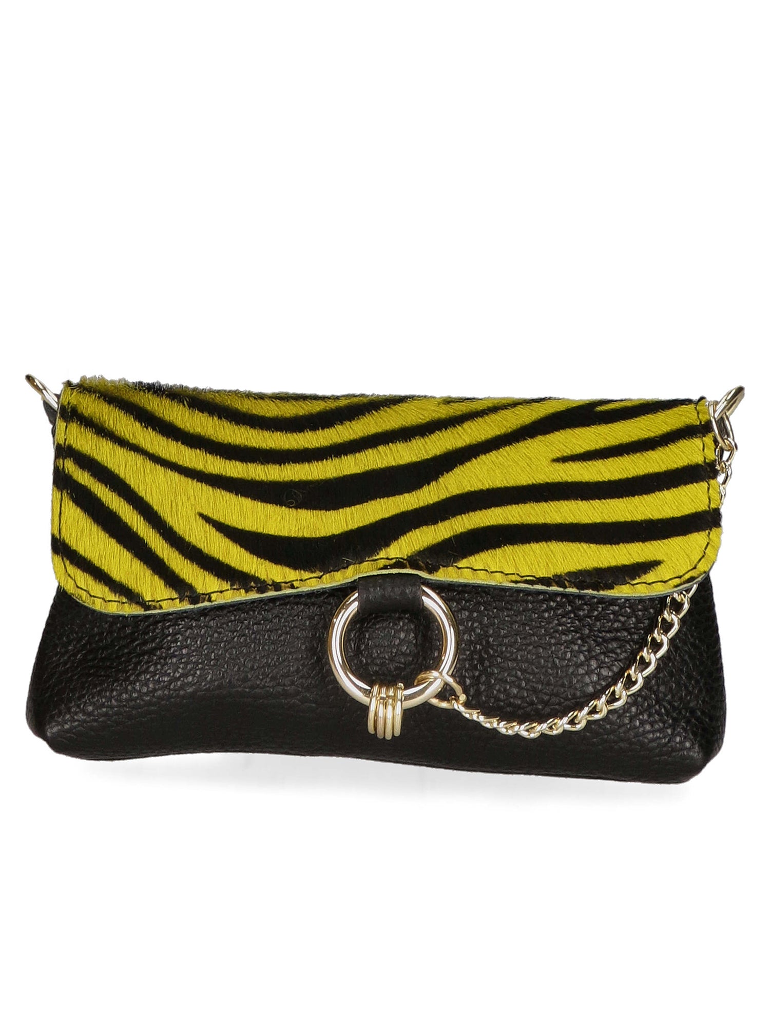 Safira Borsa a mano da donna Vera pelle 04760-ZEBRA GIALLO Gave Lux