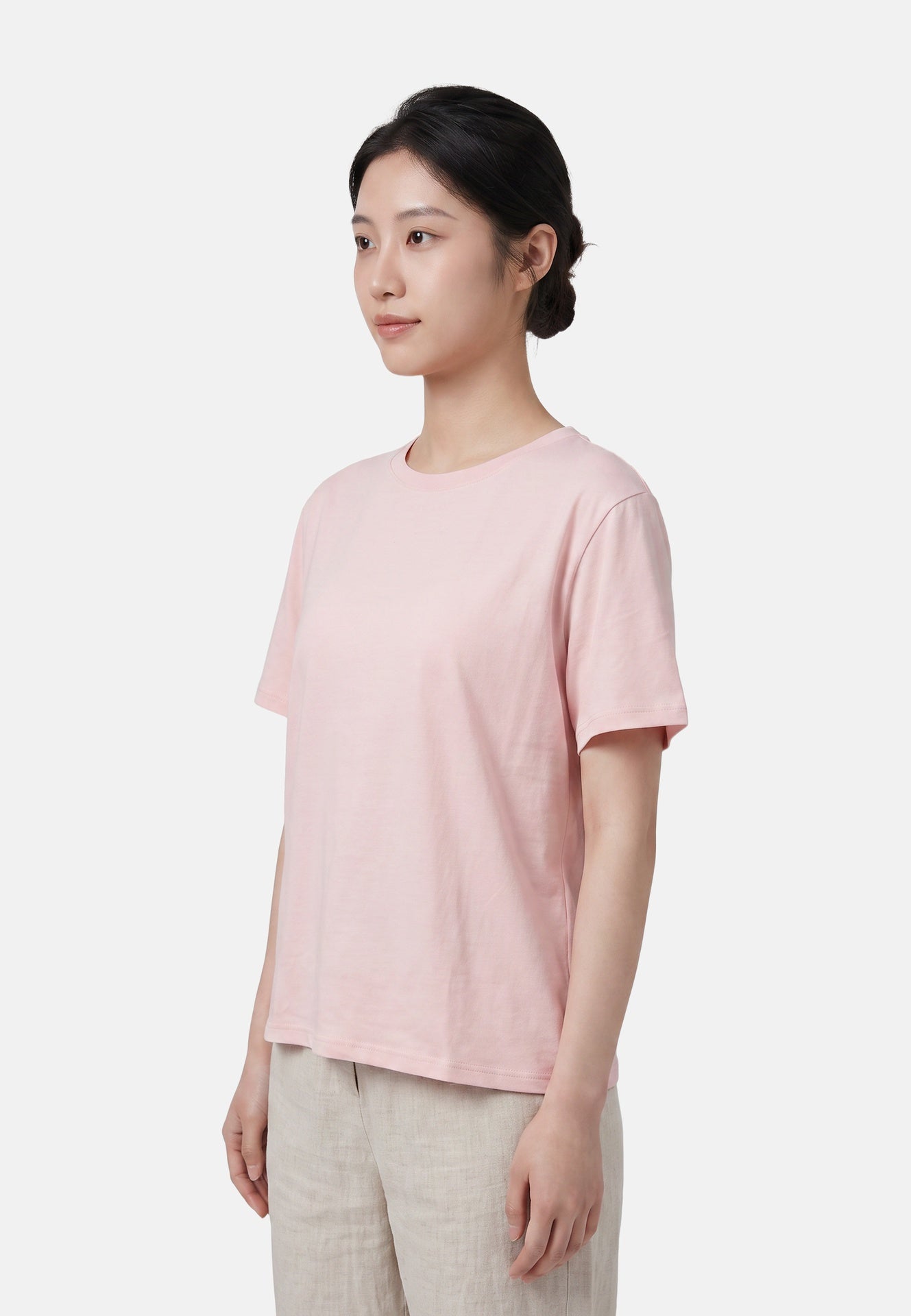 T-shirt in 84% Cotone 16% Elastan Rosa