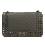 Bologna Borsa a spalla da donna Vera pelle 6590-GRIGIO GREY Gave Lux