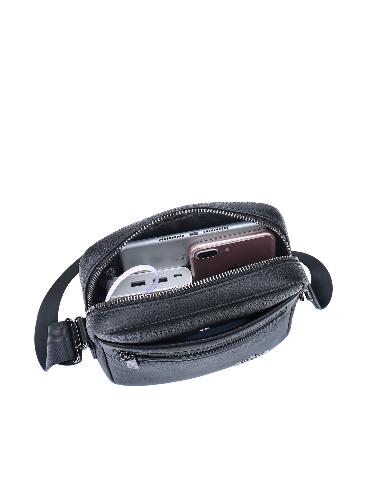 Borsa a tracolla uomo vera pelle Casual BC1480-BLACK B Cavalli
