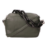 Barbara Borsa a spalla da donna Vera pelle 05706-D14 VERDE SCURO DARK GREEN Gave Lux