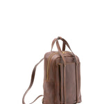 Zaino unisex in vera pelle Made in Italy 100% cotone 4592-TESTA DI MORO Alessia Firenze